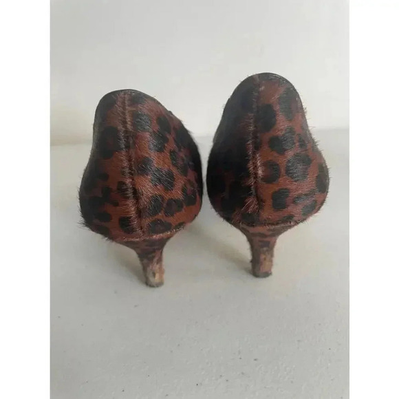 Women's DV Dolce Vita Brown Leopard Print Heels Size Calf Fur 8.5‎ M GUC! - Picture 5 of 12